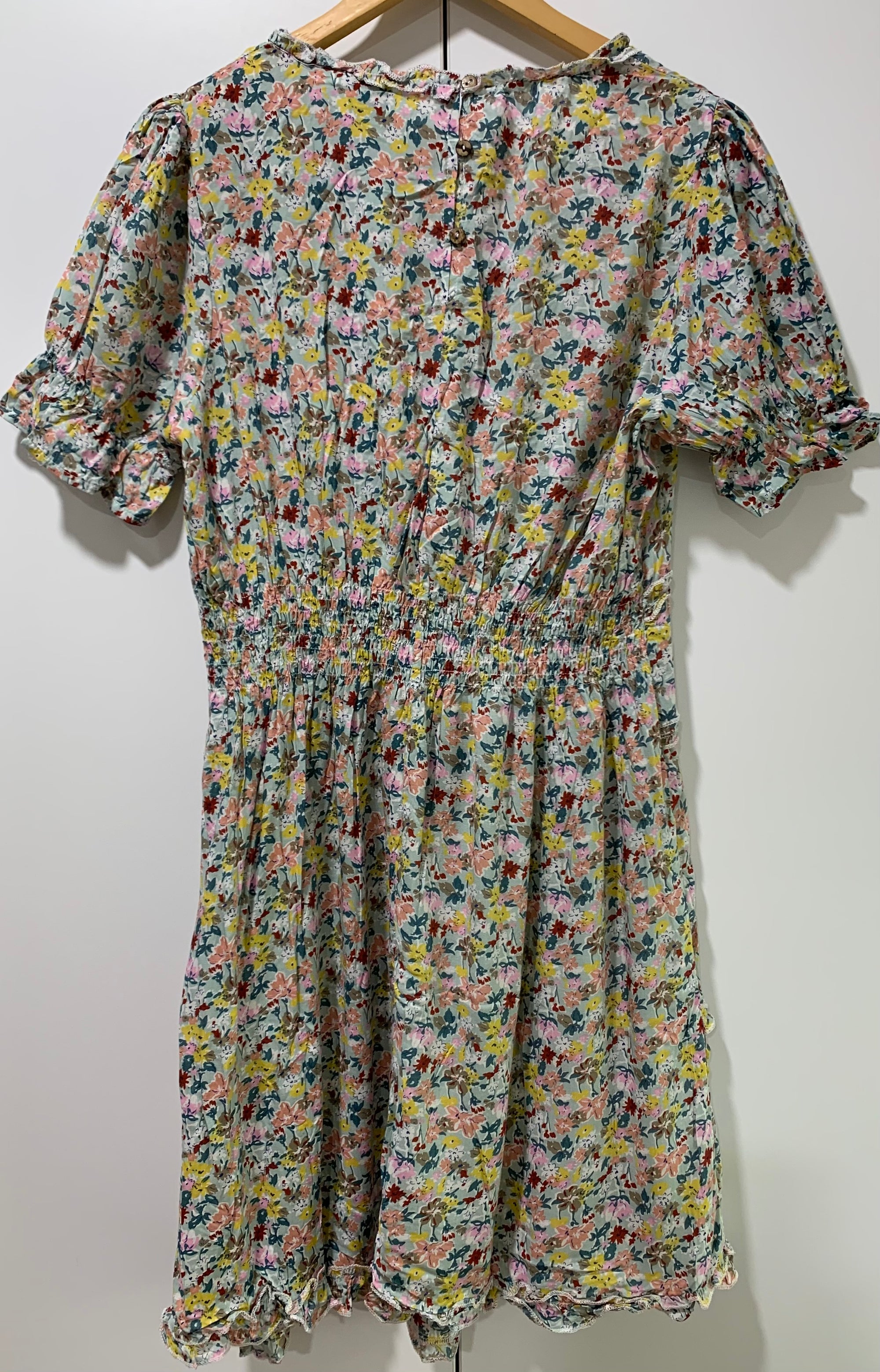 Tunic Dress with Frill Sleeves in a Floral Multicolour - Silver Wishes