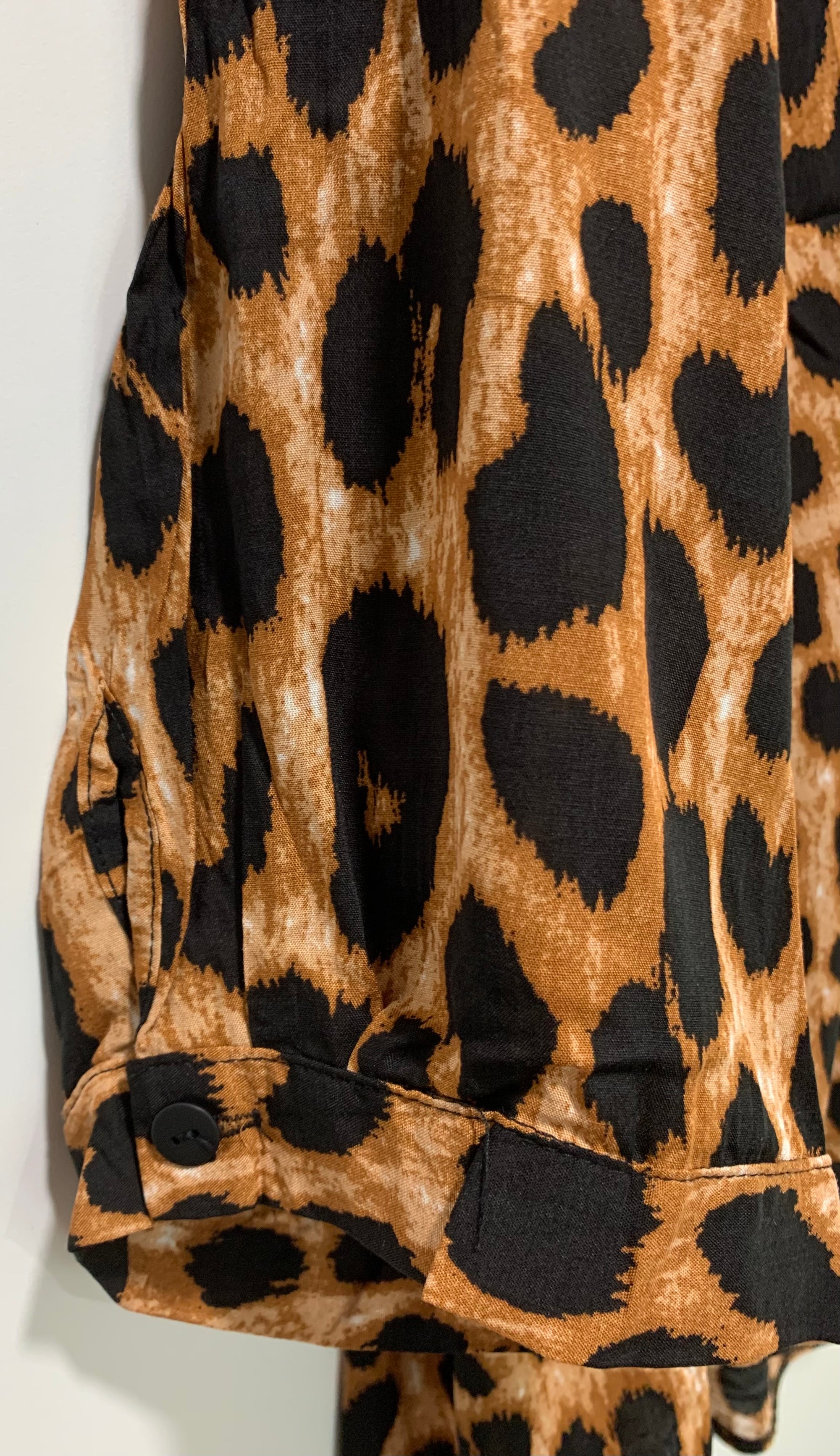 Leopard Print Top with High Low Hemline in Brown & Black - Willow Tree